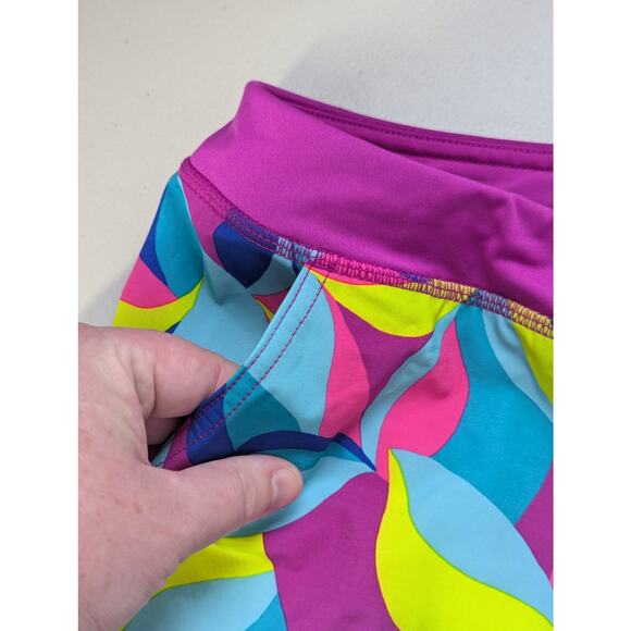 Lands End Multicolor Board Shorts Womens XL Bright Pink Blue Vibrant Neon Miami - Picture 2 of 7